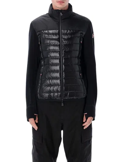 Moncler Padded Sweatshirt With High Collar And Long Sleeves In Black
