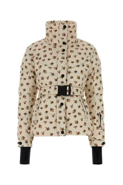 Moncler Grenoble Floral Printed Nylon Karshi Mini Down Jacket In Black