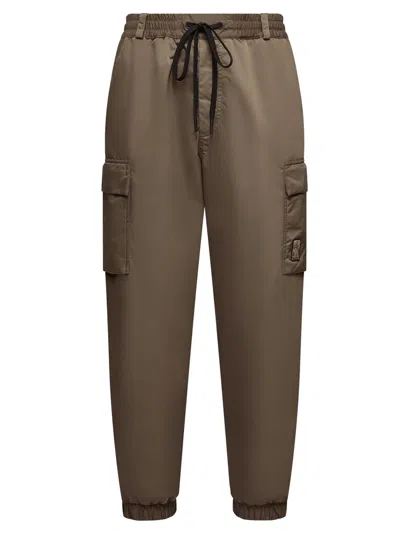 Moncler Grenoble Gabardine Cargo Trousers In Brown