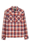 Moncler Grenoble Long Sleeved Check Patterned Jacket In Red