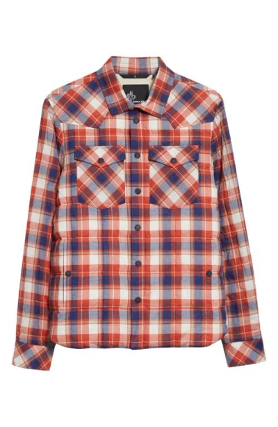 MONCLER MONCLER GRENOBLE GELT QUILTED CHECK SHIRT JACKET