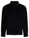 Moncler Corduroy Shirt Jacket Featuring Chest Pockets In Black
