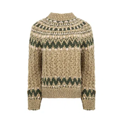 Pre-owned Moncler Grenoble Geometric Jacquard Sweater 'brown' | Women's Size Xs