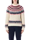 Moncler Grenoble Geometric Jacquard Wool Blend Jumper In Multi