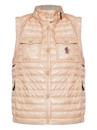 Moncler Grenoble Gumiane Hooded Down Gilet In Pink
