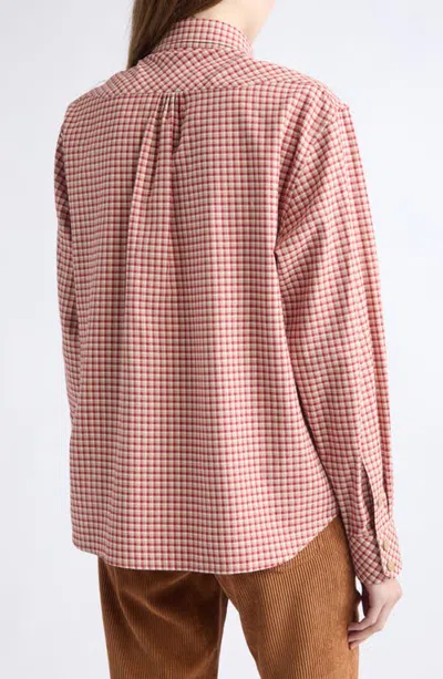 Moncler Grenoble Gingham Cotton Snap-up Shirt In Pink