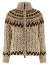 Moncler Girose Down-paneled Wool-blend Zip-up Cardigan In Brown