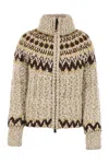 Moncler Girose Down-paneled Wool-blend Zip-up Cardigan In Nude