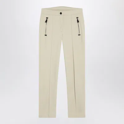 Moncler Grenoble Ivory Slim Trousers In Gore Tex In Neutral