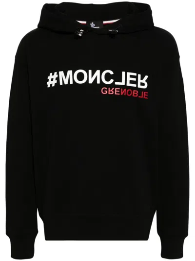 Moncler Grenoble Graphic Print Black Hooded Sweatshirt