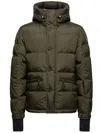 Moncler Grenoble Short Down Jacket With Hood In Green