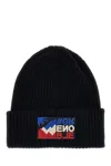 Moncler Logo Wool Beanie In Black