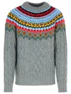 Moncler Grenoble Man Turtleneck Grey Size L Virgin Wool In Gray