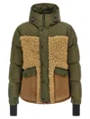 Moncler Grifford Shearling-panels Puffer Jacket In Green