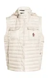 Moncler Grenoble Gumiane Ripstop Down Vest In Neutral