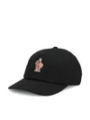 Moncler Black Signature Baseball Hat In Black