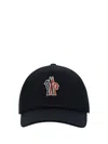 Moncler Grenoble Gabardine Baseball Cap In Black