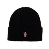Moncler Ribbed Wool Beanie Turn-up Brim In Black