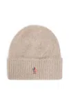 Moncler Alpaca And Wool Logo Beanie In Neutral