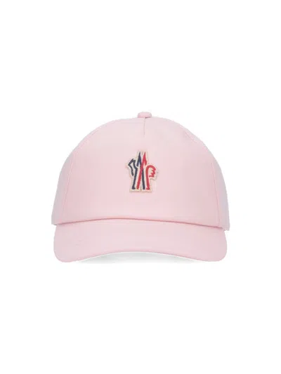 Moncler Logo Baseball Cap In Pink
