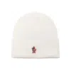 Moncler Relaxed Style Ribbed Texture Turn-up Brim Hat In White
