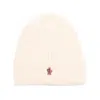 Moncler Grenoble Logo Beanie In White Soft Virgin Wool In White