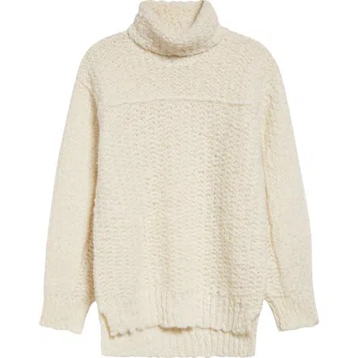 Moncler Wool Blend Turtleneck Sweater In White