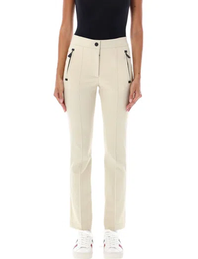 Moncler High-waist Technical Trousers In Beige