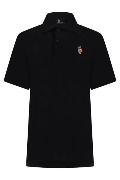 Moncler Grenoble High-quality Short Sleeve Cotton Polo In Black