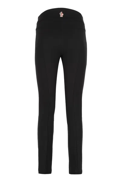 Moncler Grenoble High-waist Tapered Twill Trousers In Black