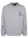 Moncler Melange Grey Sweatshirt With Logo In Grey