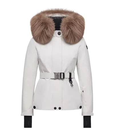 Moncler Grenoble Hooded Belted Down Jacket In White