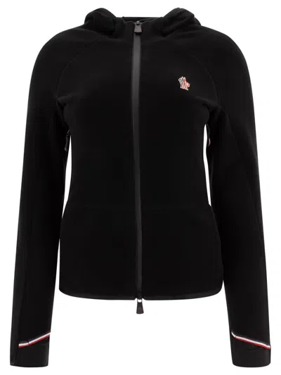 MONCLER MONCLER GRENOBLE HOODED FLEECE JACKET WITH ZIP