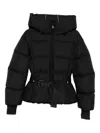 Moncler Grenoble Hooded Jacket With Belt In Black