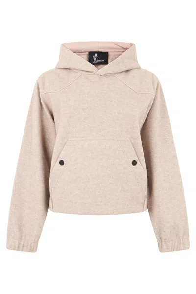 Moncler Grenoble Hooded Mini Sweatshirt In Flannel In Neutral