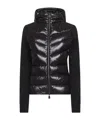 Moncler Hooded Long Sleeve Knitwear With Quilted Front In Multi