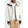 Moncler 'pramint' White Technical Nylon Down Jacket In Talco