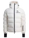 Moncler Isorno White Hooded Ski Down Jacket In Neutral