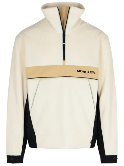 Moncler Grenoble Ivory Polyester Sweatshirt In Beige