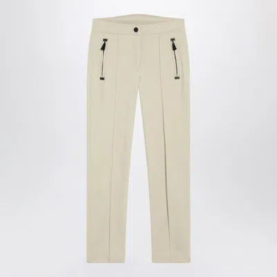 Moncler Grenoble Ivory Slim Trousers In Gore-tex In Neutral