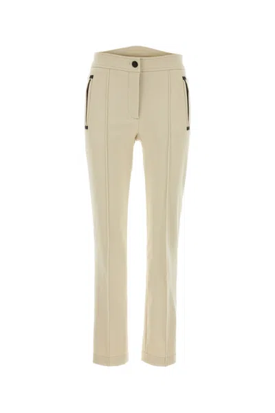 Moncler Grenoble Ivory Stretch Polyester Blend Pant In Neutral