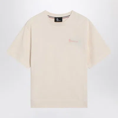 Moncler Grenoble Ivory T-shirt In Cotton Women In White