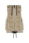 Moncler Grenoble Ivory Teddy Fabric Sleeveless Down Jacket In White