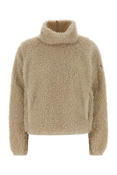 Moncler Grenoble Ivory Teddy Fabric Sweatshirt In White