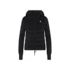 Moncler Hooded Quilted Fleece Down Jacket In Black