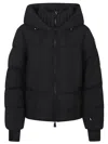 Moncler Ski Jacket With Hood And Elastic Cuffs In Black