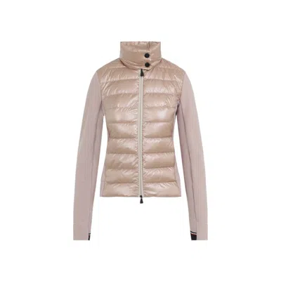 Moncler Zip Up Cardigan Jacket In Gold