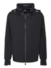 Moncler Stretch Nylon Jacket With Hood And Cuffs In Blue