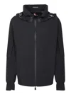 Moncler Stretch Nylon Jacket With Hood And Cuffs In Blue