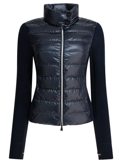 Moncler Felpa Con Zip Imbottita Sweatshirts Blue